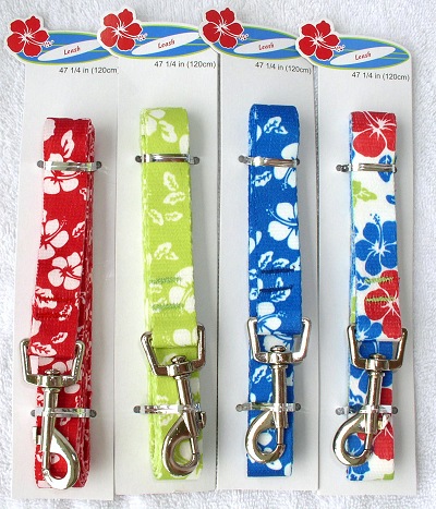 Hawaiian Leashes - lime, red and blue