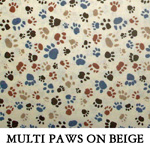 Multi Paws on Beige..ONE XS**ONE S**TWO XL