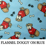 Flannel Doggy on Blue