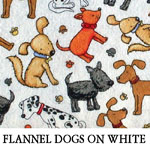 Flannel Dogs On White