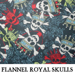 Flannel Royal Skulls..TWO XS
