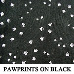 Pawprints on Black..TWO XS..ONE M..ONE L..ONE XL