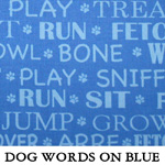 Dog Words on Blue