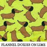 Flannel Doxies on Lime