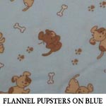Flannel Pupsters on Blue