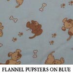 Flannel Pupsters on Blue