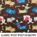 Flannel Woof Woof on Brown