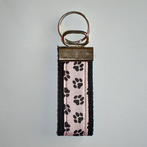 Pawprints on Pink Black Trim