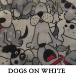 Dogs on White..ONE Small