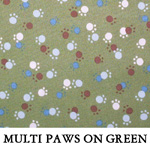 Multi Paws on Green..ONE Extra Large