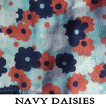 Navy Daisies..ONE Medium
