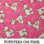 Pupsters on Pink..ONE Medium...ONE Large